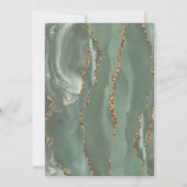 Invitation Mariage Moderne Vert Sauge Agate Or (Dos)