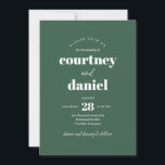 Invitation Mariage moderne vert tendance Mix Match<br><div class="desc">Le Faire-part de mariage moderne Green Trendy Mix Match est doté d'appareillages de type moderne aux couleurs audacieuses et modernes.</div>