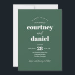 Invitation Mariage moderne vert tendance Mix Match<br><div class="desc">Le Faire-part de mariage moderne Green Trendy Mix Match est doté d'appareillages de type moderne aux couleurs audacieuses et modernes.</div>