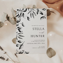 Mariage moderne Victorien Noir & Blanc de verdure