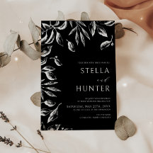 Mariage moderne Victorien Noir & Blanc de verdure