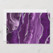 Invitation Mariage Moderne Violet Argent Agate Foncé (Dos)