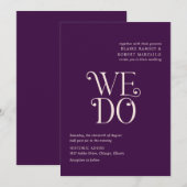 Invitation Mariage Moderne Violet Blaire (Devant / Derrière)