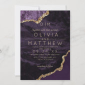 Invitation Mariage moderne violet Monogram Mariage de luxe (Devant)