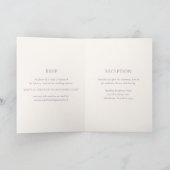 Invitation Mariage moderne violet simple (Intérieur)