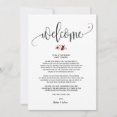 Invitation Mariage moderne Welcome and Itinerary card v23 (Devant)