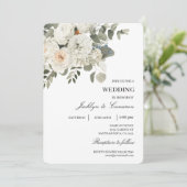 Invitation Mariage modifiable avec fleur blanche (Debout devant)