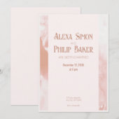 Invitation Mariage monochromatique rose pâle (Devant / Derrière)