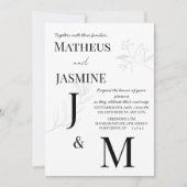 Invitation Mariage Monochrome Allemand Und Script (Devant)