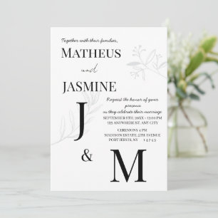 Invitation Mariage Monochrome Allemand Und Script