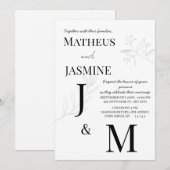 Invitation Mariage Monochrome Allemand Und Script (Devant / Derrière)