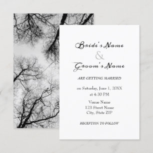 Invitation Mariage monochrome aux cimes des arbres