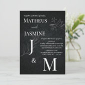 Invitation Mariage Monochrome German Und Script (Debout devant)