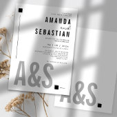 Invitation Mariage monochrome minimaliste noir Invita