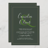 Invitation MARIAGE monochrome tout-en-1 (Devant / Derrière)