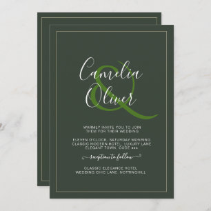 Invitation MARIAGE monochrome tout-en-1