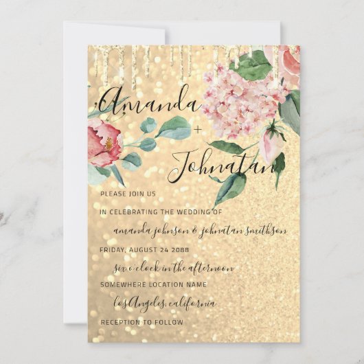 Invitation Mariage Monogram Drives Florals Mint Parties scint (Devant)