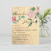 Invitation Mariage Monogram Drives Florals Mint Parties scint (Debout devant)