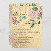 Invitation Mariage Monogram Drives Florals Mint Parties scint (Devant / Derrière)