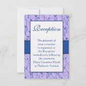Invitation Mariage Monogram Royal Blue Lilac Swirl (Devant)