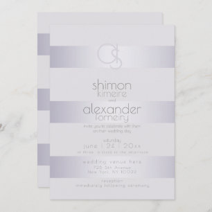 Invitation Mariage   Monogramme à bande de Shimmer en argent