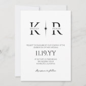 Invitation Mariage Monogramme à Élégante Explosion (Devant)