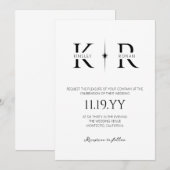 Invitation Mariage Monogramme à Élégante Explosion (Devant / Derrière)