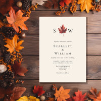 Mariage monogramme à feutre de automne simple