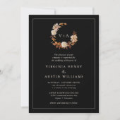 Invitation Mariage Monogrammé Black Fall (Devant)