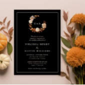 Invitation Mariage Monogrammé Black Fall