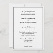 Invitation Mariage Monogramme Blanc Noir Argent Classique (Devant)