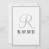 Invitation Mariage Monogramme Blanc Noir Argent Classique (Dos)