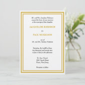 Invitation Mariage Monogramme Blanc Or (Debout devant)