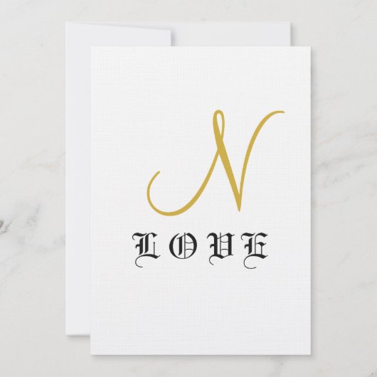 Invitation Mariage Monogramme Blanc Or (Dos)