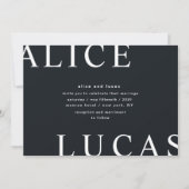Invitation Mariage Monogramme blanc ultra moderne (Devant)