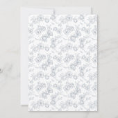 Invitation Mariage monogramme bleu poussiéreux classique (Dos)
