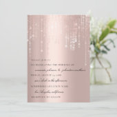 Invitation Mariage Monogramme Blush Chaînes Roses Confetti (Debout devant)