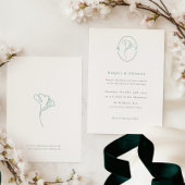 Invitation Mariage Monogramme Botanique Vert Émeraude