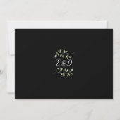 Invitation Mariage Monogramme Botanique Vert Noir Blanc  (Dos)