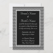 Invitation Mariage Monogrammé Chevron Noir et Blanc (Dos)