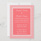 Invitation Mariage Monogrammé Chevron Rose (Dos)