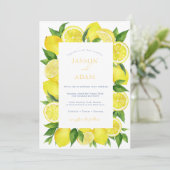 Invitation Mariage Monogramme Citron Italien (Debout devant)