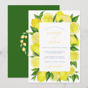 Invitation Mariage Monogramme Citron Italien