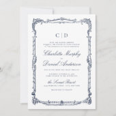 Invitation Mariage Monogramme Classique à l'Écriture Script C (Devant)
