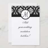 Invitation Mariage Monogramme Damask Invitation Pa (Dos)