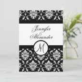 Invitation Mariage Monogramme Damask Invitation Pa (Debout devant)