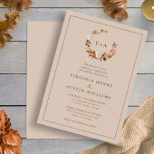 Invitation Mariage monogramme d'automne