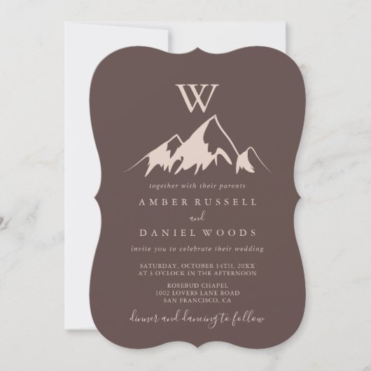 Invitation Mariage Monogramme de Clear Mountain Country (Devant)