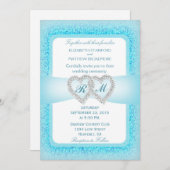 Invitation Mariage Monogramme de deux coeurs (Devant / Derrière)