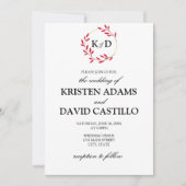 Invitation Mariage Monogramme de feutre de Charming Fall (Devant)